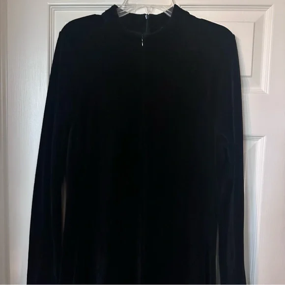 ME+EM Perfect Simplicity Stretch Velvet Black Maxi Dress | Sz 10 - Picture 3 of 15